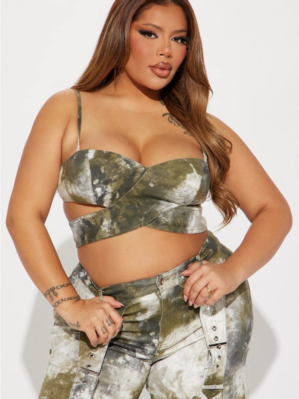 Wide Leg pant and Criss Cross Crop Top
